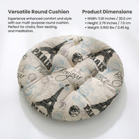 Round Floor Cushion, Navy Blue Seat Pad, Floral Tatami Cushion, Tufted Chair Cushion, Dining Room Seating, 30X30 Brushed Round