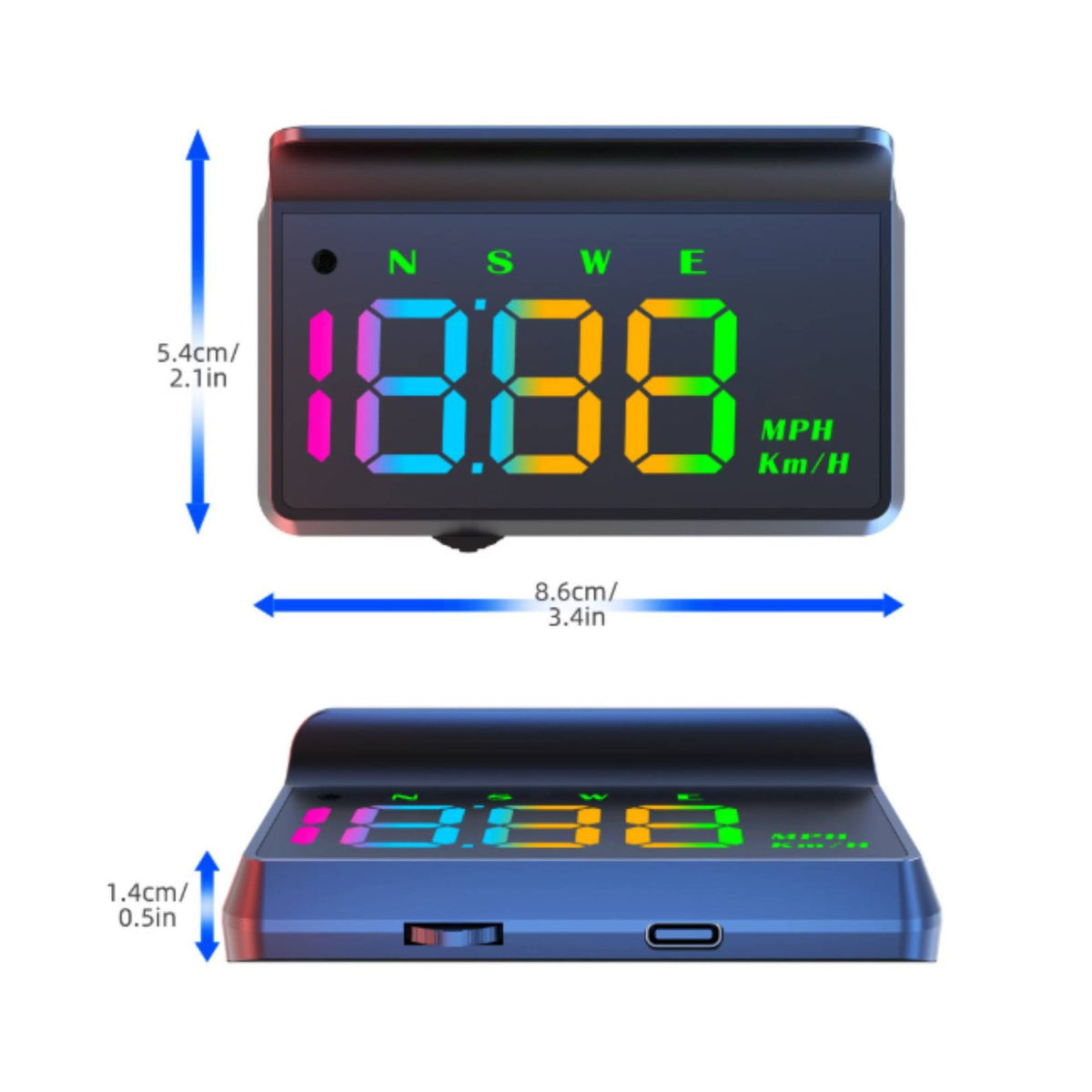 USB Powered Car Head-up Display Universal Fit Heads up Display Plug and Play for Night Driving