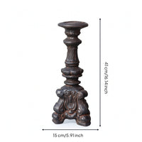 Pillar Candle Holder Vintage Candle Pedestal Ornate Pillar Stand for Entryway
