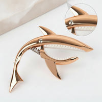 Scratch-Scratchless Shark Guitar Capo Spring-Loaded Shark Capo Shiny Accessory Rapid-Switch for Guitarists, Stage, Practice