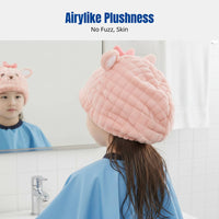 Kids Hair Drying Cap, Cartoon Animal, Super Absorbent, Quick Dry, Soft Microfiber, Parent-Child, Adult