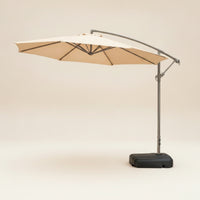 Cantilever Patio Umbrella with Water-Fillable Base Weighted Cantilever Offset Patio Umbrella Outdoor for Backyard, Balcony, Cafe
