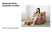 Soft & Skingentle Human-Sized sanctuary Bed Plush Texture Bean Bag Chair Space Saving Floor Sofa Spacious Design for Adults, Students, partners, Bedroom, Living Room, study corner