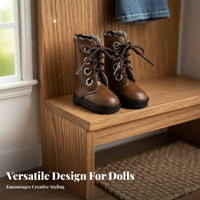 30cm Doll Boots Design BJD Doll Shoes Back Zipper Closure Miniature laced up Boots for Kids