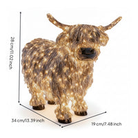 Scottish Cattle Statue with Outdoor Cow Sculpture Garden Decor for Tabletop