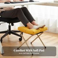 Multi-Purpose Upholstered Footstool space-efficient Size Footrest Space-Saving Small Stool Stable Support for Office Workers, Students, Seniors, Living Room, Bedroom, Entryway