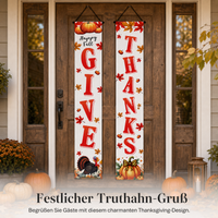 Thanksgiving Welcome Porch Sign Banner for Holiday Party Outdoor Decor