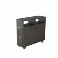 Space-Saving Slim Gap Cabinet Modern Minimalist aesthetic Mobile End Table Movable with casters Household Furniture 360° Mobility for Apartment Dwellers, Homeowners, Students, Living Room, Tight Spaces, Home Office, Bathroom