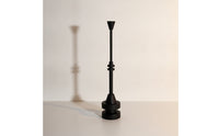 Candlestick with Round Base Matte Black Candle Holder with Tapered Cup Decor Geometric Modern for Tabletop, Dining Table