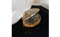 Clamshell Trinket Box Elegant Bivalve-Shaped Trinket Box Faceted for Vanity, Dresser, Bedside Table