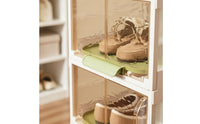 3 Pieces Dustproof Stackable Shoe Box Space Saving Clear Shoe Container Dust Unrestricted Sneaker Display Case Easy Reach for Closet, Entryway, Bedroom