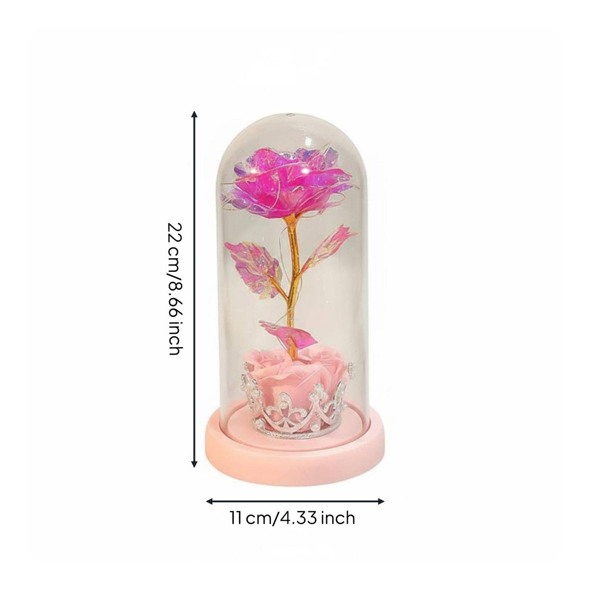 Romantic Gift LED Blossom in Glass Dome Battery Powered Enchanted Blossom Light Eternal Flower Night Light for Mothers, Girlfriend, Women, Mother's Day, Anniversary