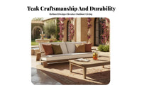 Hardwood Wood Frame 4-Piece Wooden Sofa and Chair set Weather-Resistant Outdoor Furniture Sturdy Construction Patio Seating Group Plush paddings for Homeowners, Garden lovers, Families, Balcony, Backyard, Terrace, pool area