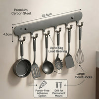 Spoon Holder for Pantry and Kitchen Organizers with Removable Hooks, Under Cabinet or Wall Mounted Hanging Utensil