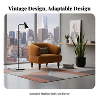 Retro visual appeal Highspine Single Sofa stylish design Upholstered highspine armchair Sturdy Wood Frame Lounge Chair Non-Slip Footpads for Design aficionados, Readers, homeowners, Living Room, Balcony, perusing corner, Bedroom