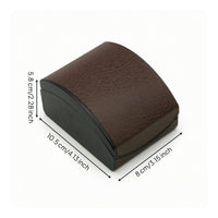 Watch Box with Hinged Lid Litchi-Grain Leatherette Watch Box Curved Flip-Top for Jewelers, Jewelry Packaging, Gift Presentation