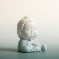 Compact Buddha Figurine with Incense Holder Small Buddha Figurine Zen Ceramic Incense Burner Cute for Buddhists