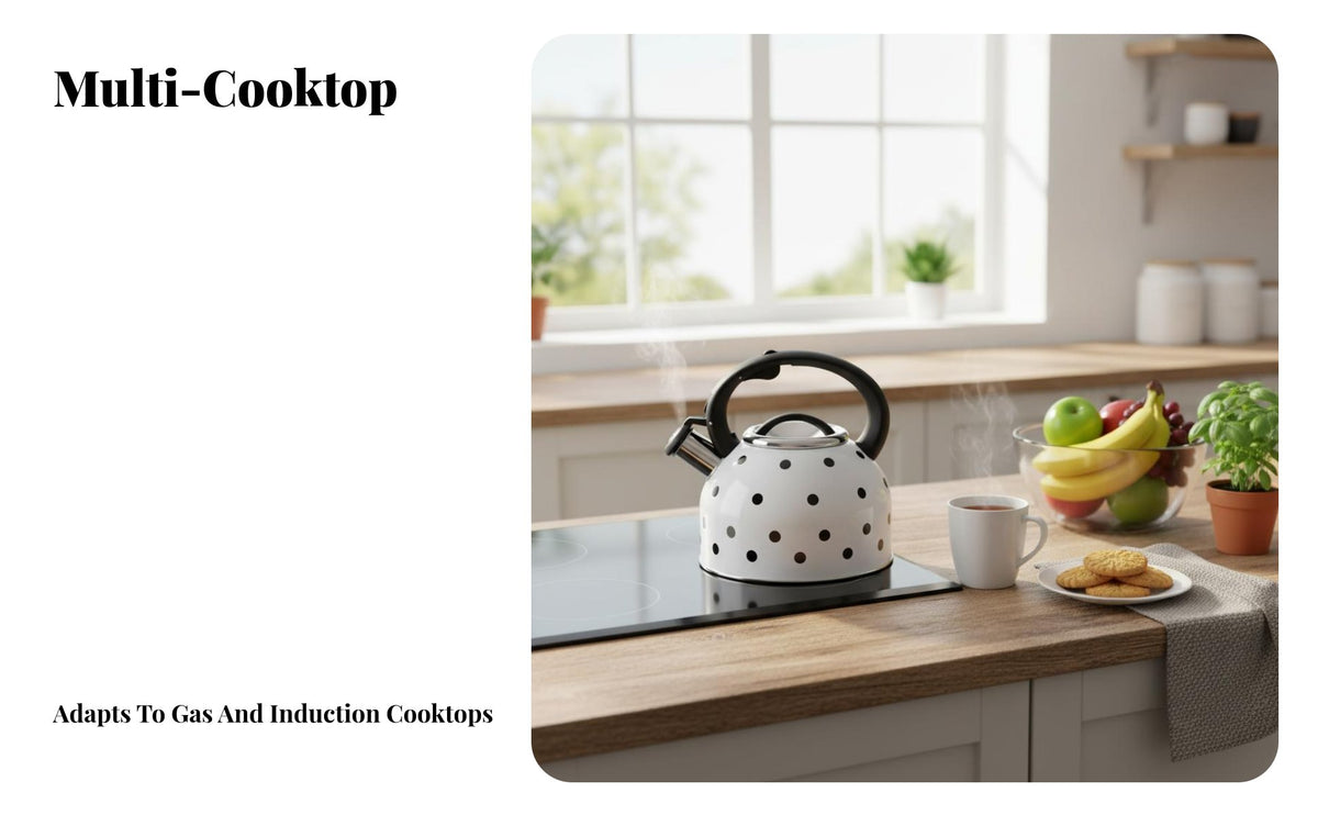 2.5L Whistling Kettle Multi-Cooktop Compatible Boiling Tea Kettle Loud Whistle Kitchenware for Office