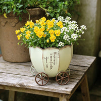 Pumpkin Planter Weatherproof Metal Planter Distressed Finish Garden Decor for Balcony, Courtyard, Patio