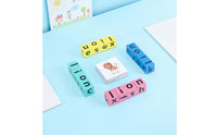 Letter Matching Toy Wooden Spelling Game Alphabet Blocks Color-Coded Flash Cards Phonics for Preschoolers, Homeschool, Classroom