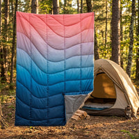 Picnic Blanket and Waterproof Blanket for Outdoor Activities, Gradient Color Camping Gear with Stuff Sack, Large Beach Mat, Warm Adult Blanket