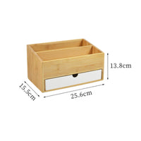 Open Top Bamboo Desk Drawer Organizer Wood Grain Desktop Bamboo Organizer Smooth Finish Desktop Drawer Storage Box Compact