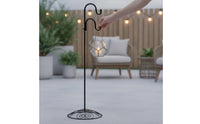 Double Shepherds Hook Stand Heavy Duty Dual Hook Plant Stand Garden Pole Weather-Resistant Space-Saving for Gardeners, Patio
