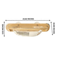 Cat Hammock Window Cat Perch with Oak Wood Composite Frame, Square Hanging Cat Bed for Sunbathing, Multi-Scene General Use Balcony Cat Bed