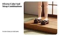 Miniature Wooden Geta Kimono Matching OB11 Doll Shoes Handmade Japanese Design Doll Clogs