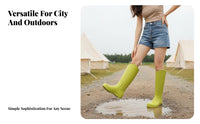 Women's Rubber Boots Non-Slip Knee-High Rain Boots Korean Design for Students, Rainy Days, Commuting, Gardening
