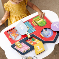 Busy Board with Wooden Board Preschool Motor Skills Toy for Young Children