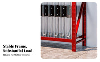 Powder Coated Finish Fire Equipment Storage Rack Long-Lasting Adjustable Metal Shelf Easy Assembly Heavy Duty Storage Rack High Load Capacity for Construction Workers, Workshop Owners, Warehouse Personnel, Stockroom, Basement