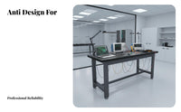 High Load-Bearing Capacity Anti-Static Workbench Adjustable Non-Slip Feet Heavy-Duty Work Table Stable Structure Heavy Duty Work Table Wear-Resistant for Laboratory Personnel, Technicians, Professionals, Industrial Settings, Garage, Home, Basement