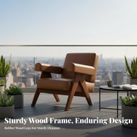 Single-Person Relaxation Seat Rustic Simplicity Aesthetic V-Leg Cane Chair Mid-Centurymid-Century-Era Modern Designer