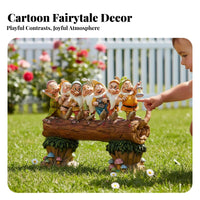 Group of Dwarf Figures Garden Ornament Weather-Resistant Group of Dwarf Figures Figurine Cute Design Resin Fairy Tale Ornament for Gardeners, Adults