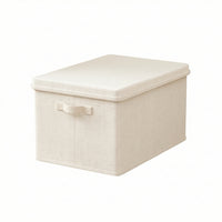 Textile Storage Box with Lid Washable Foldable Storage Box Foldable Clothes Organizer Space-Saving Sturdy for Closet, Wardrobe