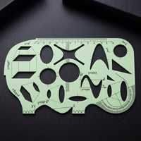 8 Pieces Accurate Geometric Drawing Templates Accurate Measuring Templates Metric Geometry Template Green for Students, Architects, Designers, School, Office, Desk