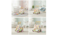 Wooden Infant Push Pusher Educational Wooden Pusher with Activity Panel Developmental Walking Toy for Nursery