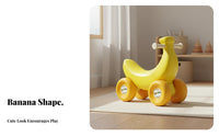 Cartoon Young Child Banana Car Quiet & Floor-Friendly Wheels Young Child Riding Toy Car for Young Children