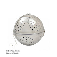 Hanging Loop Stainless Steel Seasoning Ball Polished Silver Perforated Seasoning Infuser Chain Hook Tea Infuser Ball Easy to Clean for Cooking, Steeping