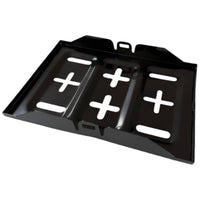 Black Battery Base Plate Coated Battery Tray Sturdy Sturdy for Car Enthusiasts, Mechanics, Engine Bay, Automotive Repair