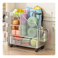 Rolling Mesh Storage Carrier Side Basket Exercise Mat Carrier Curved Guard Exercise Mat Rack Grid Wire
