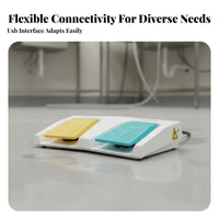 Waterproof USB Foot Pedal Multiple Connection Options Wireless Foot Switch Wear Resistant Programmable Footswitch Plug and Play for Musicians, Technicians, Factory Workers, Production Line, Workshop, Laboratory, Hospital