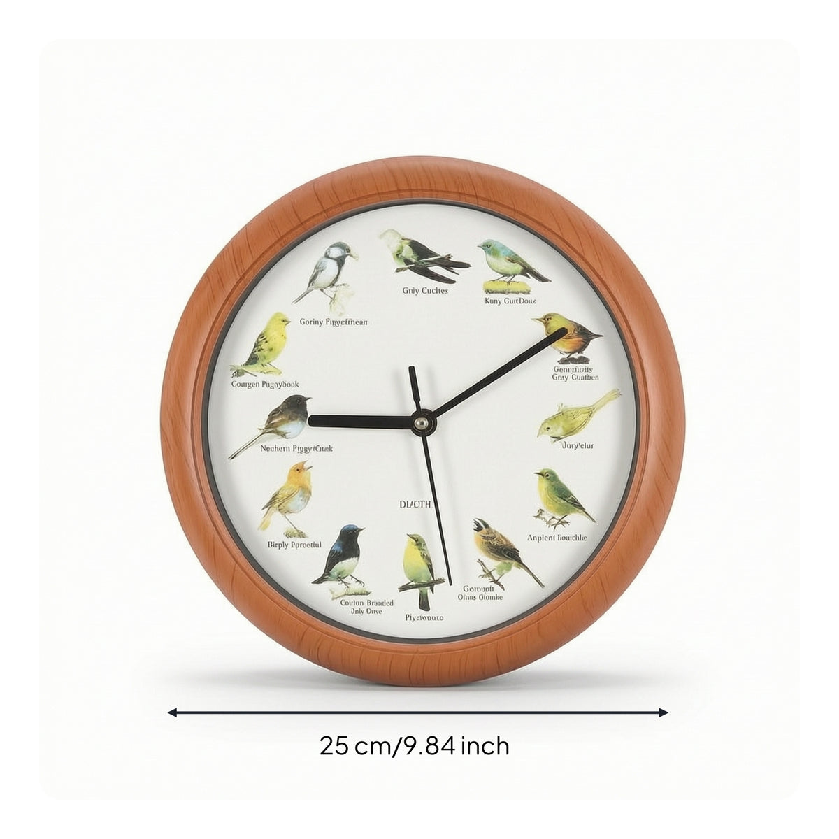 Wall Clock with Bird Sounds Authentic for Study, Bedroom