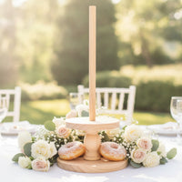 Donut Display Wooden Donut Stand Round Pastry Holder for Party Hosts, Parties