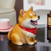 Shiba Dog Piggy Bank Cute Japanese Dog Piggy Bank Creative Statue for Kids, Desk