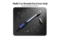 72-Tooth Ratchet Adjustable Tension Wrench Non-Slip Grip Pre-Set Tension Wrench Chrome Vanadium Steel for Mechanics, DIYers, Car Repair