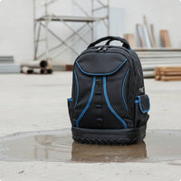 Tool Backpack with Base Ergonomic Tool Backpack with Molded Base Large Capacity for Electricians, Technicians