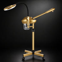Professional Facial Steamer with Magnifying Lamp Wheeled Standing Facial Steamer Adjustable Beauty Device Salon-Style for Estheticians, Beauticians, Salons, Spas