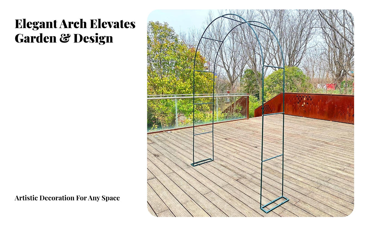 Weather-Resistant Climbing Plant Arch Sturdy and Long-lasting Garden Trellis Decorative Design Arbor adaptable for Homeowners, DIY hobbyists, outdoor event Planners, Yard, Patio, Wedding location, Raised Bed